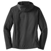 Port Authority Women's Charcoal/Lemon Yellow Textured Hooded Soft Shell Jacket