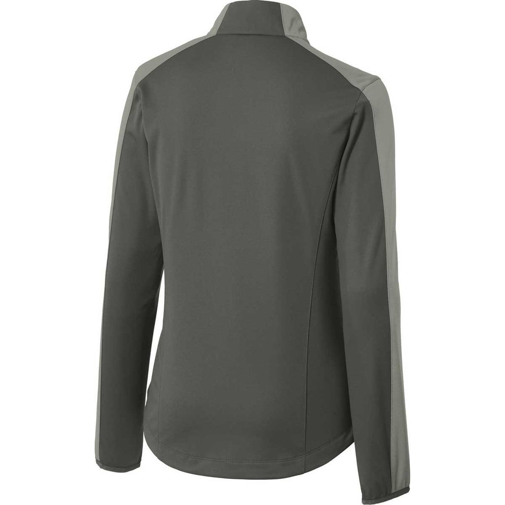 Port Authority Women's White/Rogue Grey Active Colorblock Soft Shell Jacket