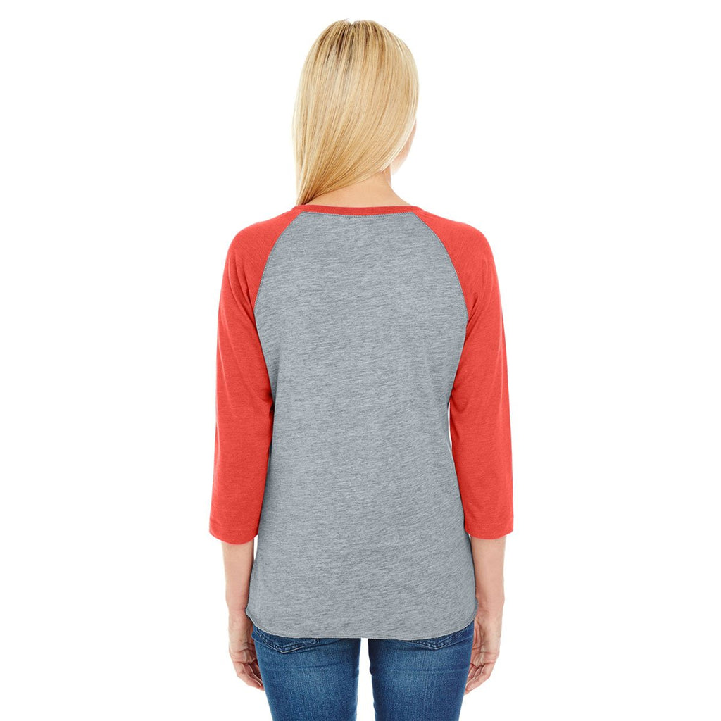 LAT Women's Vintage Heather/Vintage Orange Baseball Fine Jersey T-Shirt