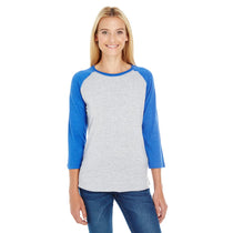 LAT Women's Vintage Heather/Vintage Royal Baseball Fine Jersey T-Shirt