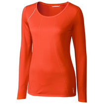 Cutter & Buck Women's College Orange Long Sleeve Jaimie Scoop Neck