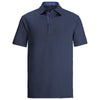 Bugatchi Men's Navy Short Sleeve Three Button Polo Collar