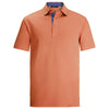 Bugatchi Men's Tangerine Short Sleeve Three Button Polo Collar