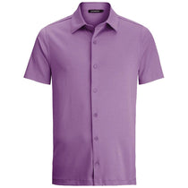 Bugatchi Men's Lavender Short Sleeve Full Button Spread Self Collar