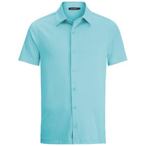 Bugatchi Men's Menthol Short Sleeve Full Button Spread Self Collar