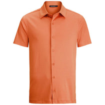 Bugatchi Men's Tangerine Short Sleeve Full Button Spread Self Collar