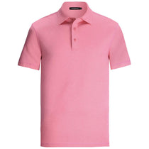 Bugatchi Men's Pink Short Sleeve Three Button Self Collar