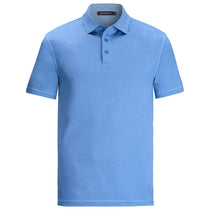 Bugatchi Men's Solid Turquoise Short Sleeve Three Button Self Collar