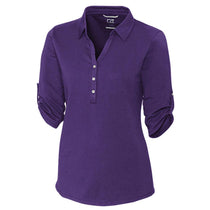 Cutter & Buck Women's College Purple DryTec Elbow Sleeve Thrive Polo