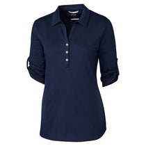 Cutter & Buck Women's Liberty Navy DryTec E/S Thrive Polo