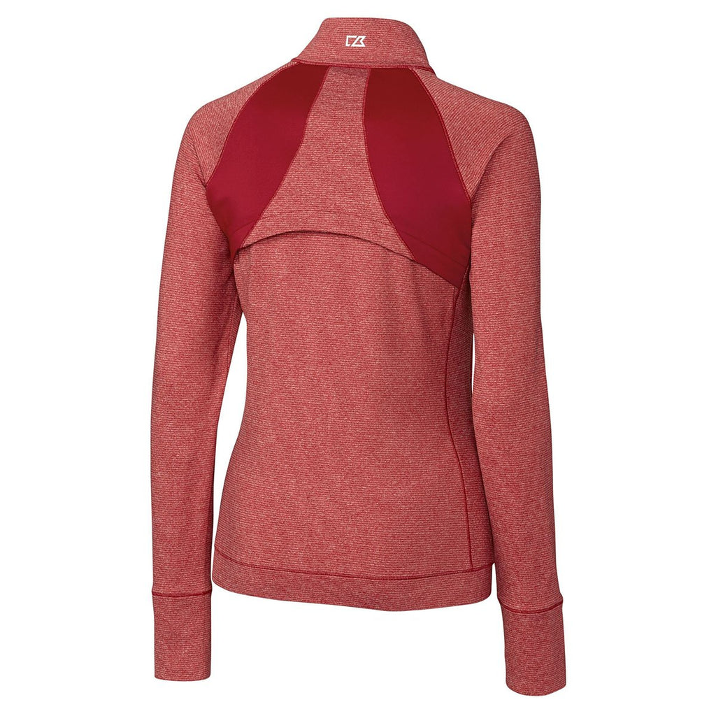 Cutter & Buck Women's Cardinal Red Heather Shoreline Colorblock Full-Zip