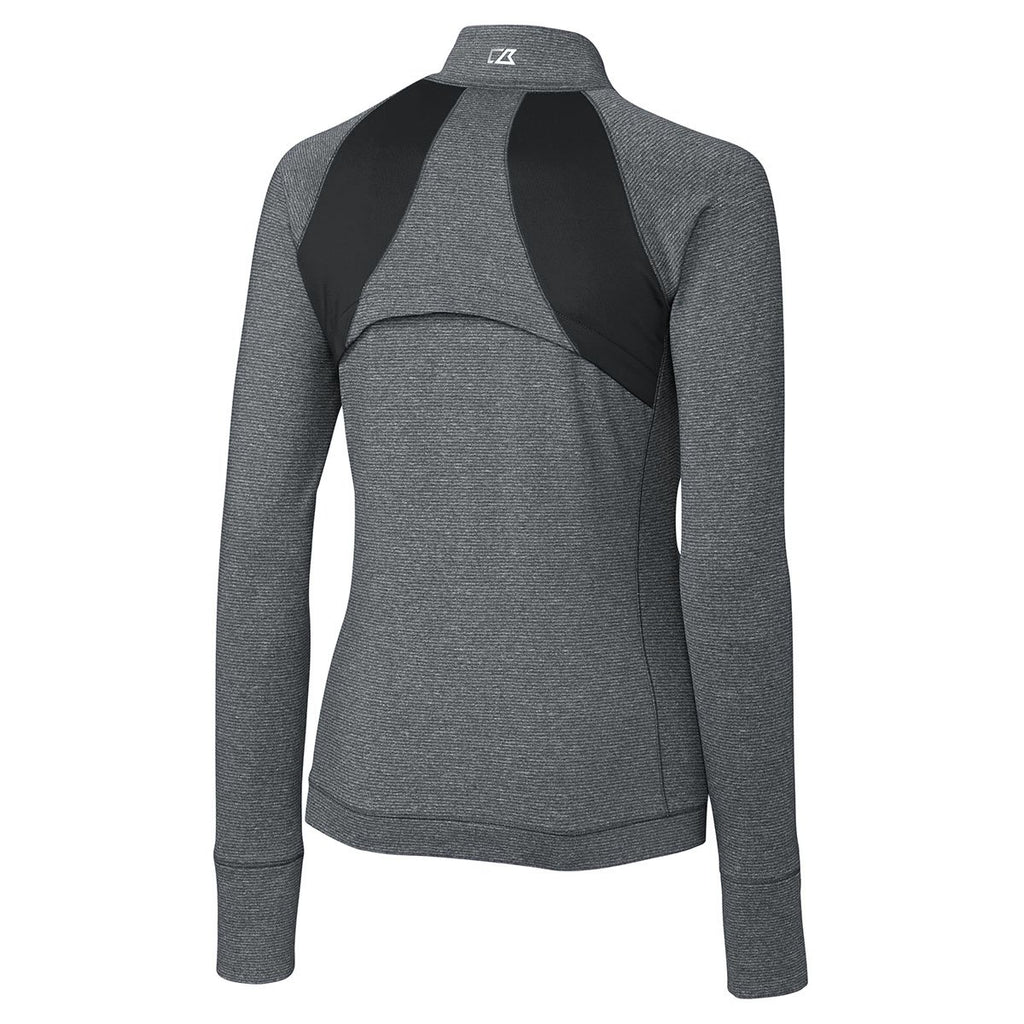 Cutter & Buck Women's Charcoal Heather Shoreline Colorblock Full-Zip