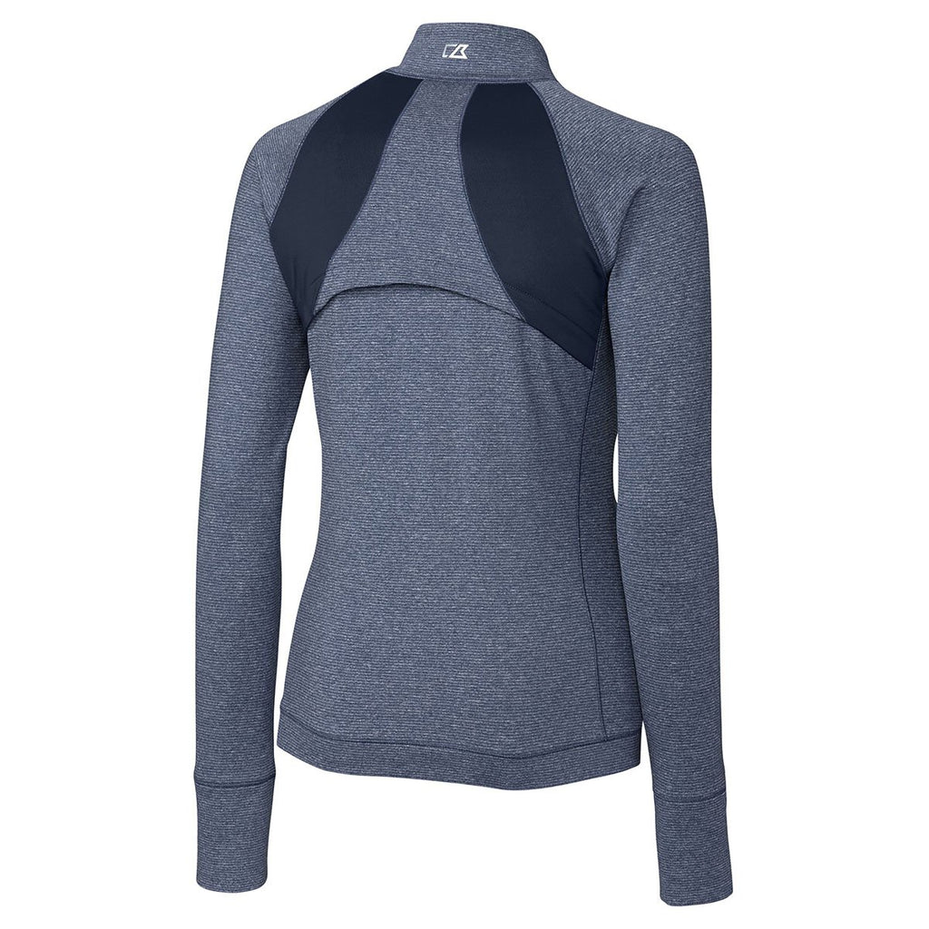 Cutter & Buck Women's Liberty Navy Heather Shoreline Colorblock Full-Zip
