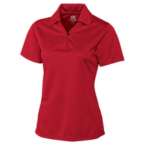 Cutter & Buck Women's Red DryTec Short Sleeve Genre Polo