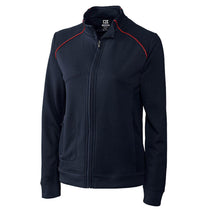 Cutter & Buck Women's Navy Blue/Cardinal Red DryTec Edge Full Zip
