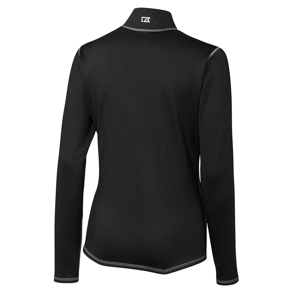 Cutter & Buck Women's Black Ladies DryTec Evergreen Reversible Half-Snap