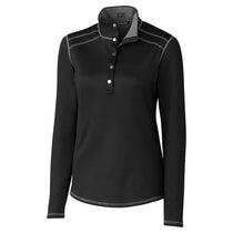 Cutter & Buck Women's Black Ladies DryTec Evergreen Reversible Half-Snap
