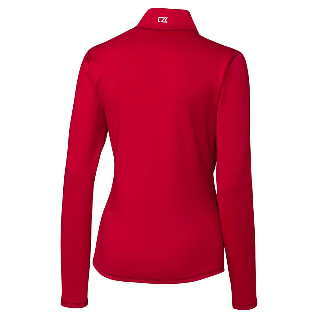 Cutter & Buck Women's Red Ladies DryTec Evergreen Reversible Half-Snap