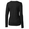 Cutter & Buck Women's Black DryTec Long Sleeve Avail Double V-Neck