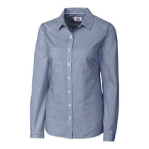 Cutter & Buck Women's Tour Blue L/S Epic Easy Care Mini Bengal Dress Shirt