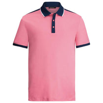 Bugatchi Men's Pink Short Sleeve Three Button Polo Collar