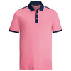 Bugatchi Men's Pink Short Sleeve Three Button Polo Collar