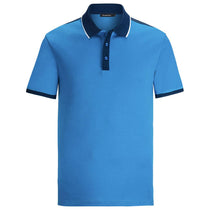 Bugatchi Men's Turquoise Short Sleeve Three Button Polo Collar