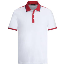 Bugatchi Men's White Short Sleeve Three Button Polo Collar