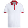 Bugatchi Men's White Short Sleeve Three Button Polo Collar