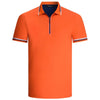 Bugatchi Men's Tangerine Short Sleeve Half Zip Polo Collar