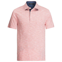 Bugatchi Men's Light Tangerine Short Sleeve Three Button Polo Collar