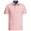 Bugatchi Men's Light Tangerine Short Sleeve Three Button Polo Collar