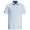 Bugatchi Men's Light Turquoise Short Sleeve Three Button Polo Collar