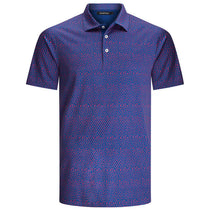 Bugatchi Men's Dark Royal Short Sleeve Three Button Self Collar