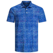 Bugatchi Men's Navy Short Sleeve Three Button Self Collar
