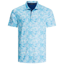 Bugatchi Men's Light Turquoise Short Sleeve Three Button Self Collar