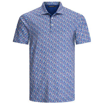 Bugatchi Men's Royal Short Sleeve Three Button Self Collar