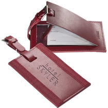 Leeman Red Majestic Leather Luggage Tag