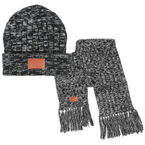 Leeman Grey 2 in 1 Heathered Knit Winter Set