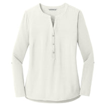 Port Authority Women's Ivory Chiffon Concept Henley Tunic