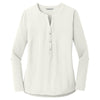 Port Authority Women's Ivory Chiffon Concept Henley Tunic