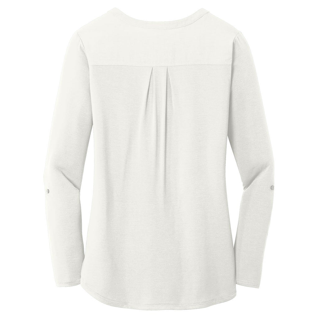 Port Authority Women's Ivory Chiffon Concept Henley Tunic