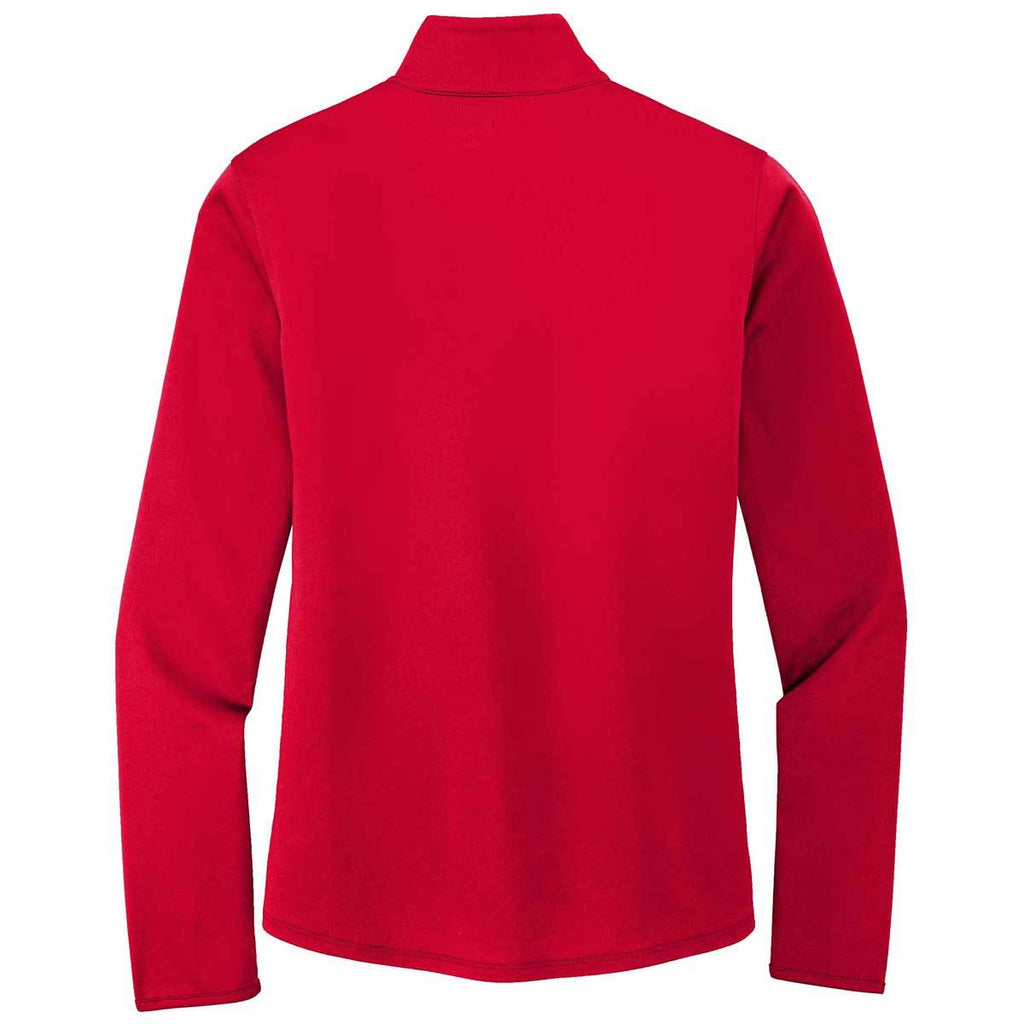 Port Authority Women's Red/Black Silk Touch Performance Quarter Zip
