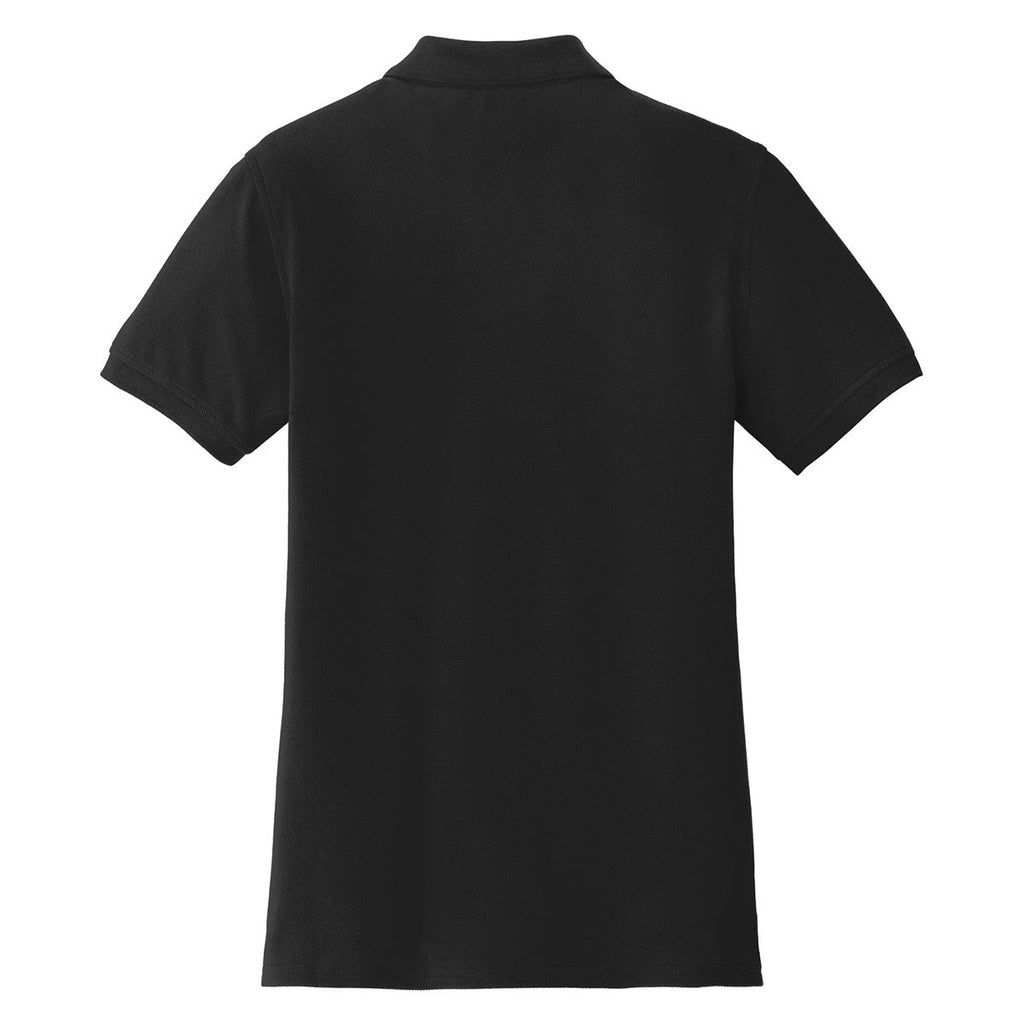 Port & Company Women's Jet Black Ring Spun Pique Polo