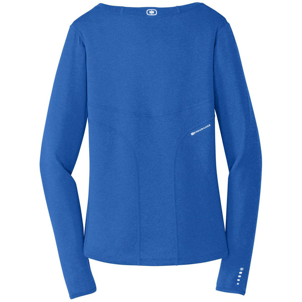 OGIO Endurance Women's Electric Blue Long Sleeve Pulse Crew