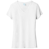 Port & Company Women's White Fan Favorite Blend V-Neck Tee