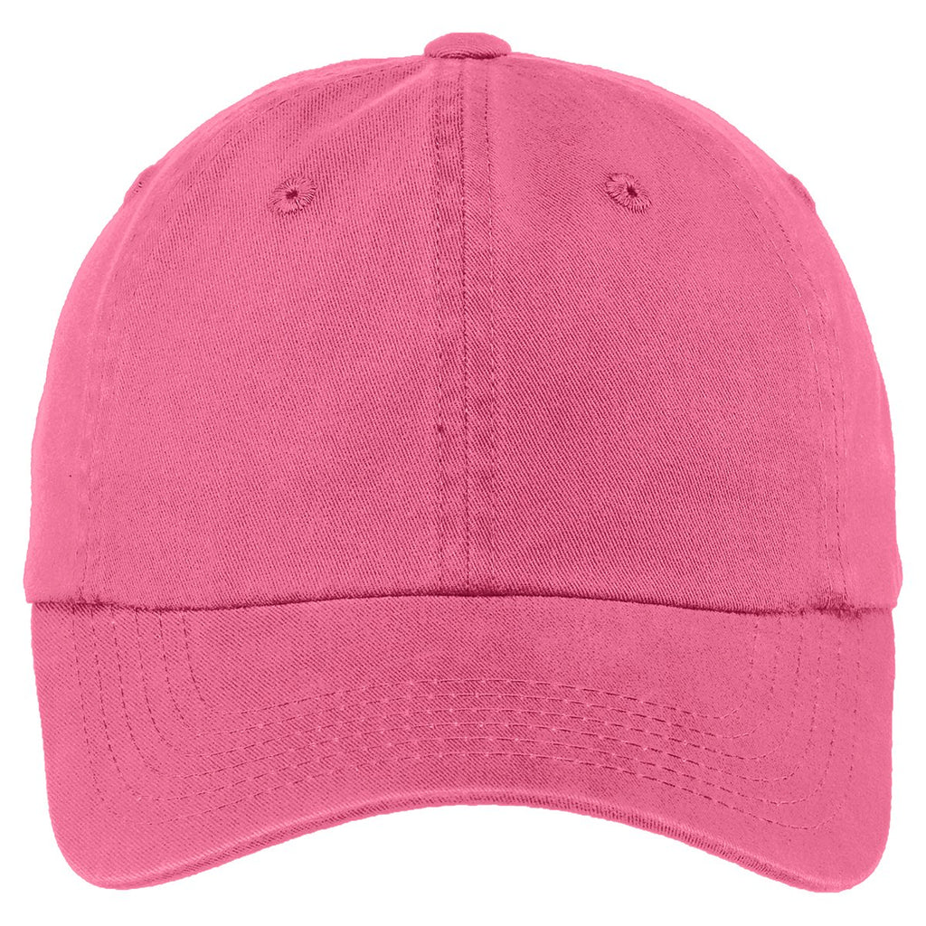 Port Authority Women's Bright Pink Garment Washed Cap