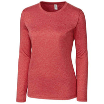 Clique Women's Cardinal Red Heather Charge Active Tee Long Sleeve