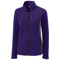 Clique Women's College Purple Summit Microfleece Hybrid Full Zip