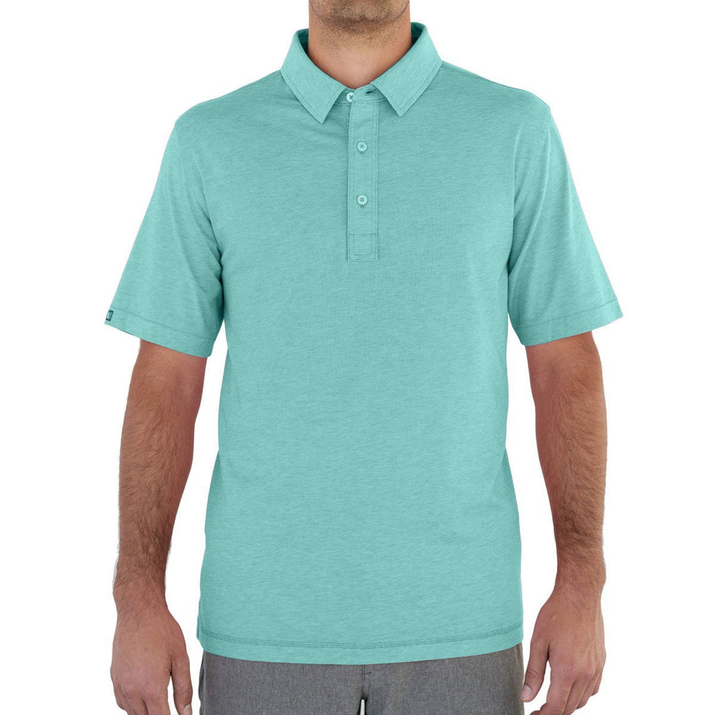 LinkSoul Men's Lab Green/White Avila Short Sleeve Polo
